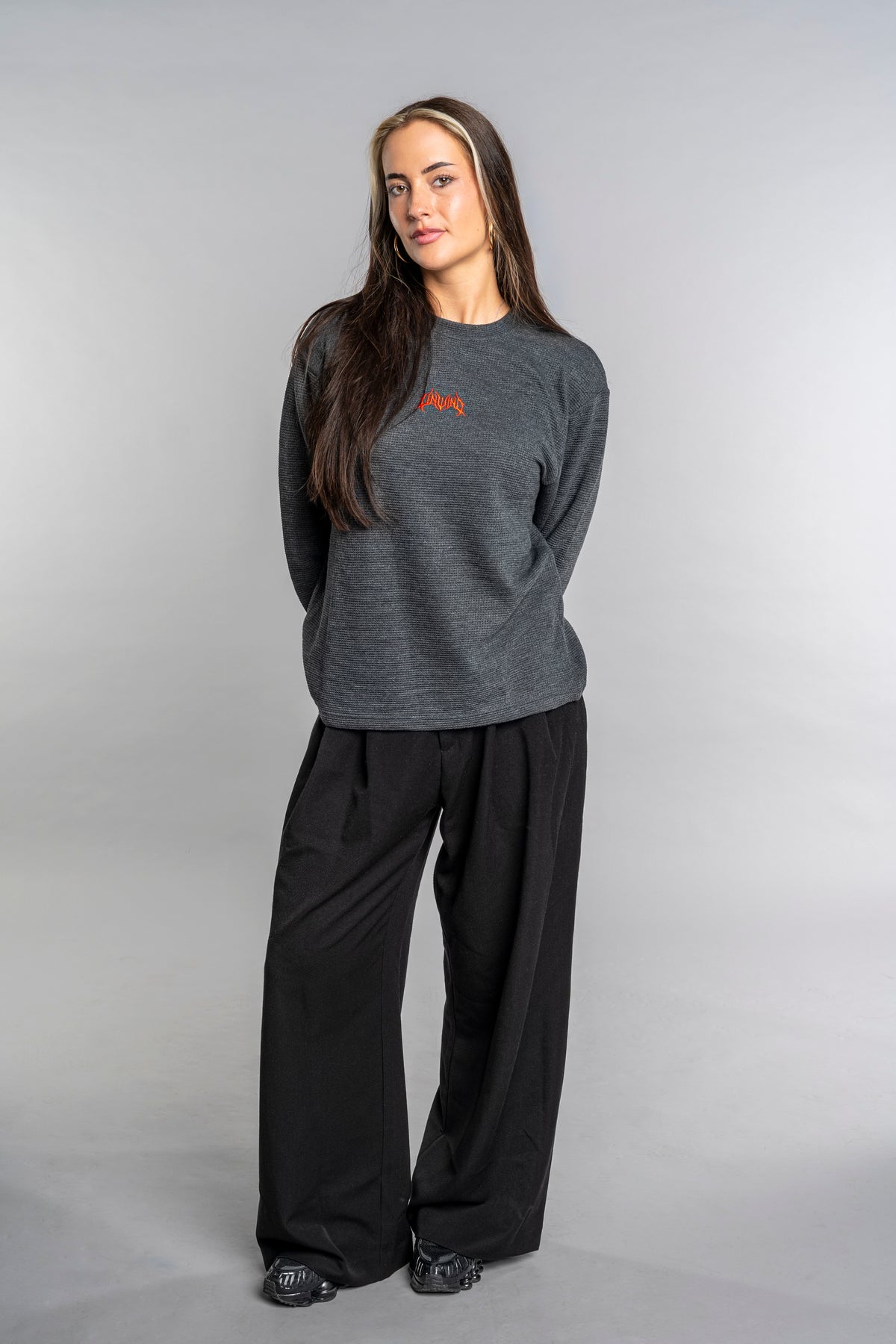 RED LOGO WAFFLE LONG SLEEVE